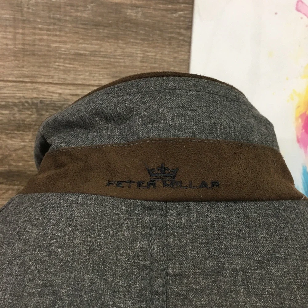 Peter Millar‎ Prato Reversible Coat Jacket Size XXL Brown Gray Full Zip Buttons